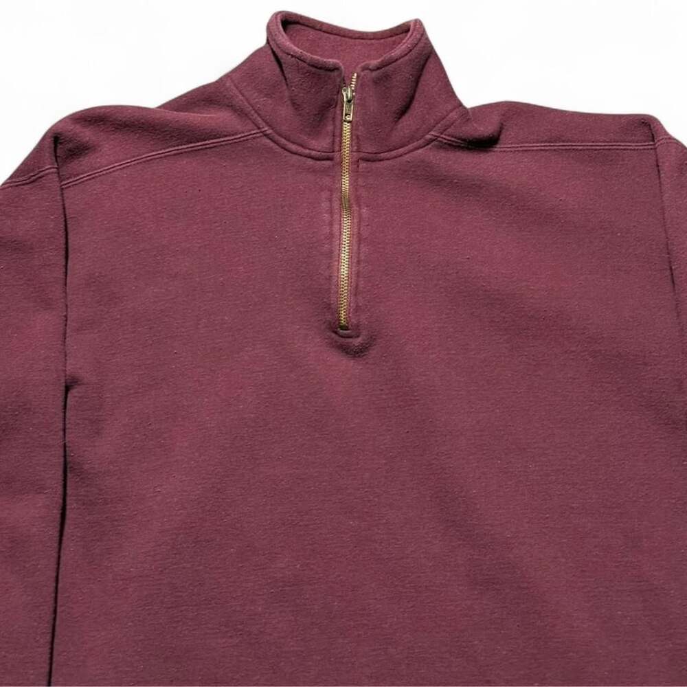 Vintage 1/4 Zip Mock Neck Sweatshirt Maroon Medium RN 68700